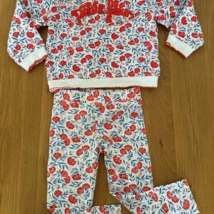 Sergent Major (French) Kids Floral matching Set - Red and Blue 3T